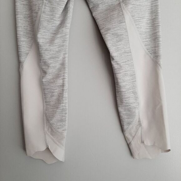 LULULEMON x PELOTON Wunder Under Scalloped Hem High-Rise Crop Leggings Grey Sz 2 - Picture 12 of 16